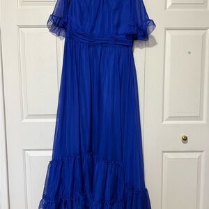 Royal Blue Flowy Evening Gown